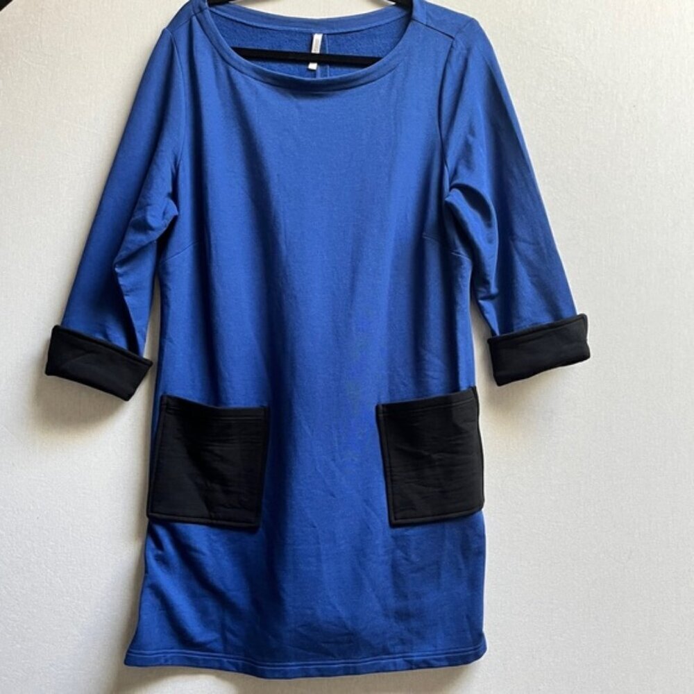 Blue Sky bamboo cotton fleece lined sweatshirt dress Sz L